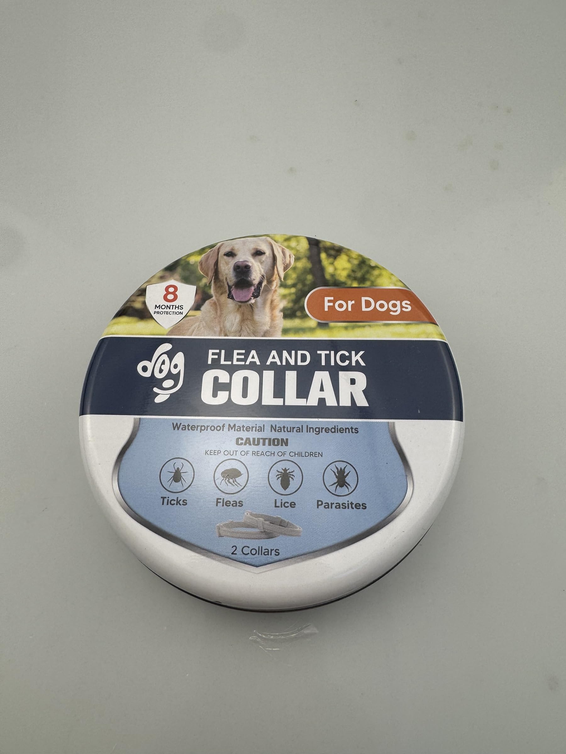 Easy clip and fit demonstration on dog neck.