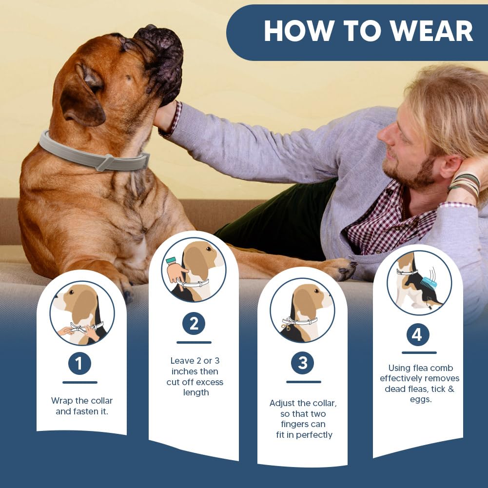 Pack of two UDyoude flea collars for dogs in box packaging.