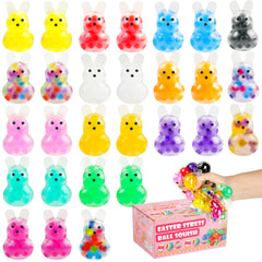 UDZRL Easter Bunny stress balls, 28-pack, portable fidget toys for quick relief.
