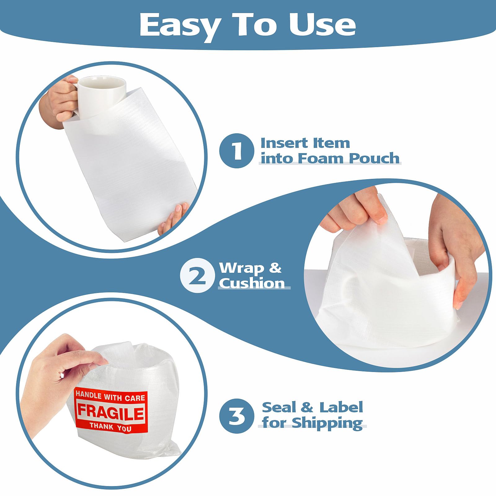 UEIVEDOS foam pouch 12x7.8 cushions small items during relocation