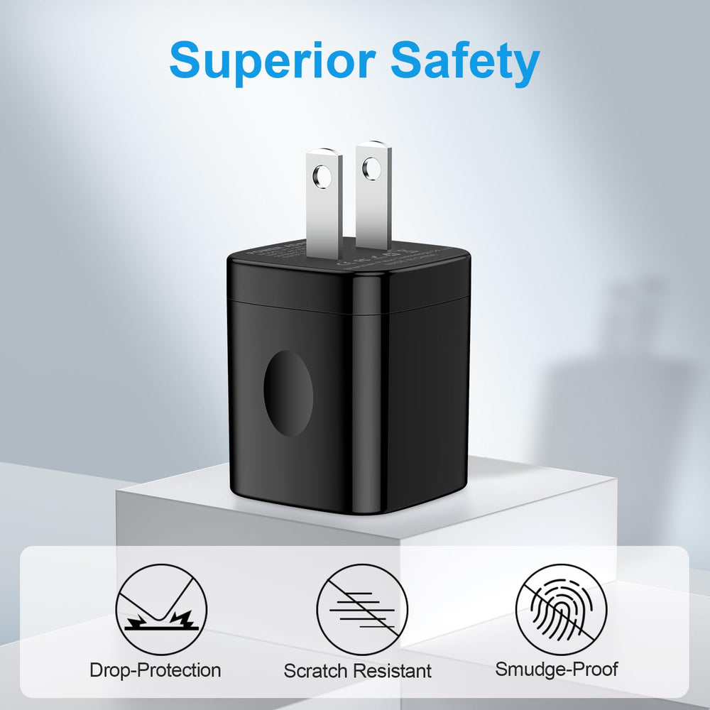 Uenlio USB charger block 2-pack on desk, powers accessories with steady 5W output.