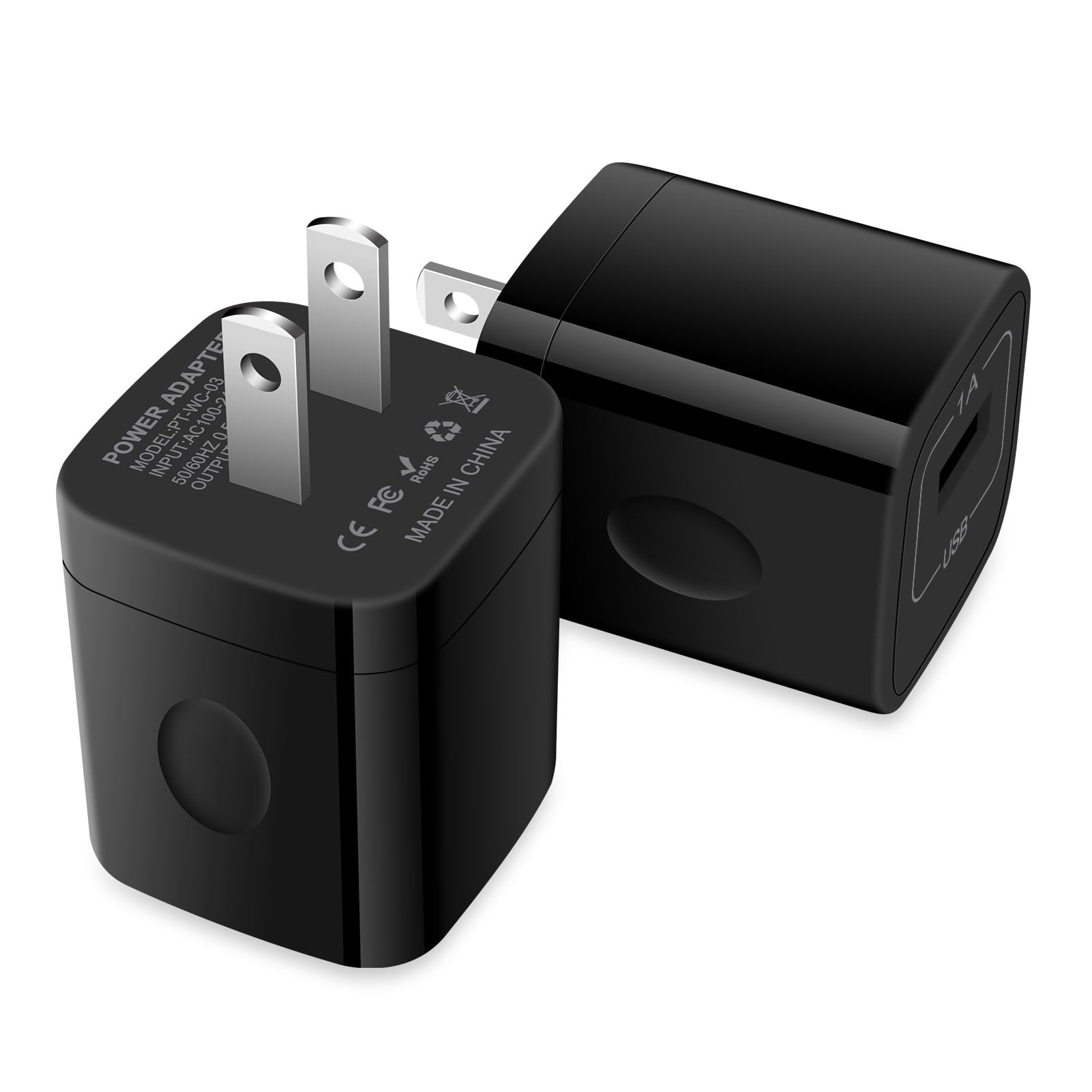 Uenlio USB charger block 2-pack front view, compact travel companion for everyday charging.