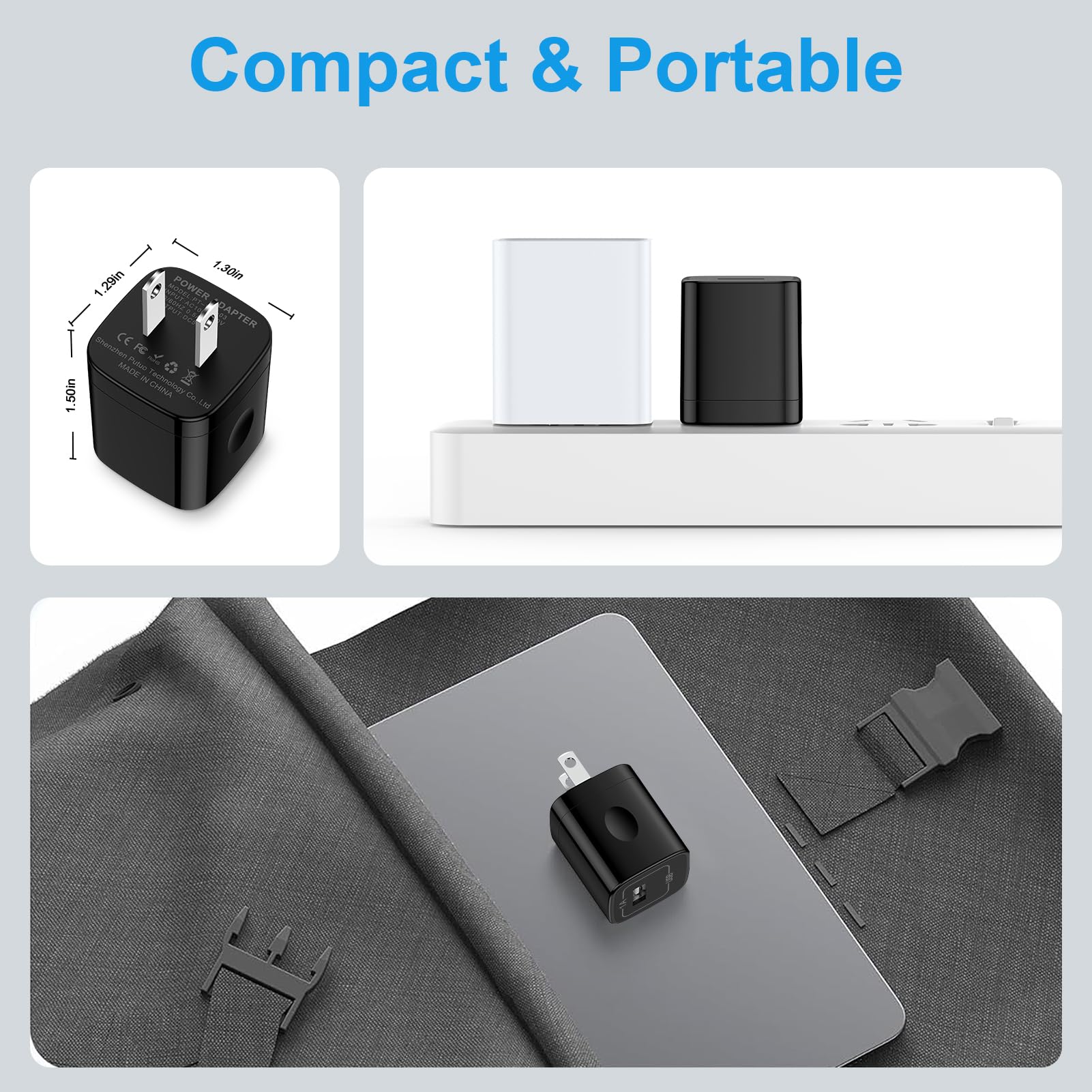 Uenlio USB charger block 2-pack product shot, travel and home charging ready.