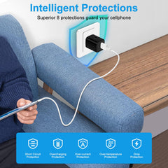 Uenlio USB charger block 2-pack side view, plug-and-play simplicity for any outlet.