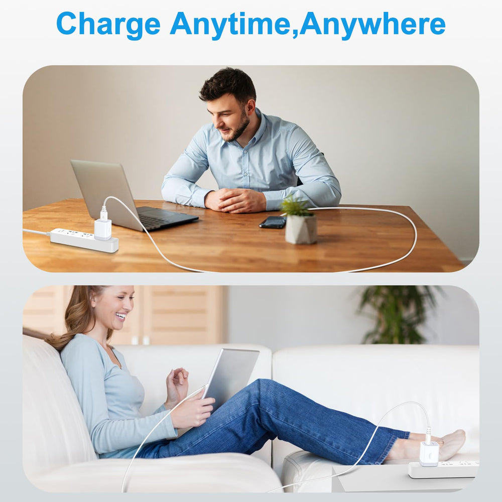 Uenlio USB Charger Block 2-pack White, Compatible with Many Devices.