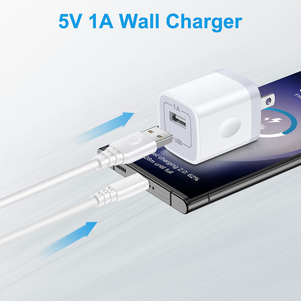 Uenlio USB Wall Charger 5V-1A Compact White, travel-friendly and desk-ready.