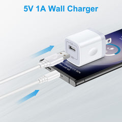 Uenlio USB Wall Charger 5V-1A Compact White, travel-friendly and desk-ready.
