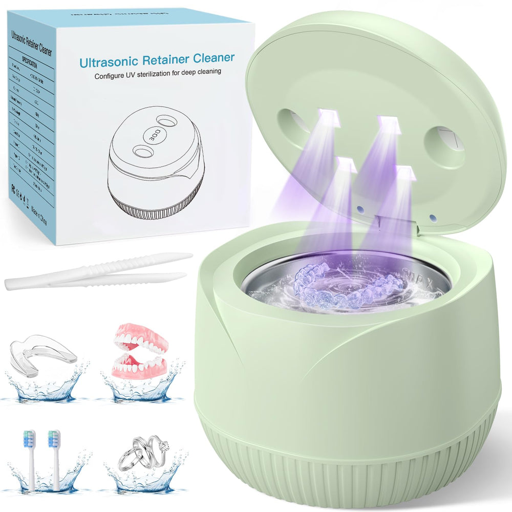 UEOFEN dental ultrasonic cleaner front view for compact home use