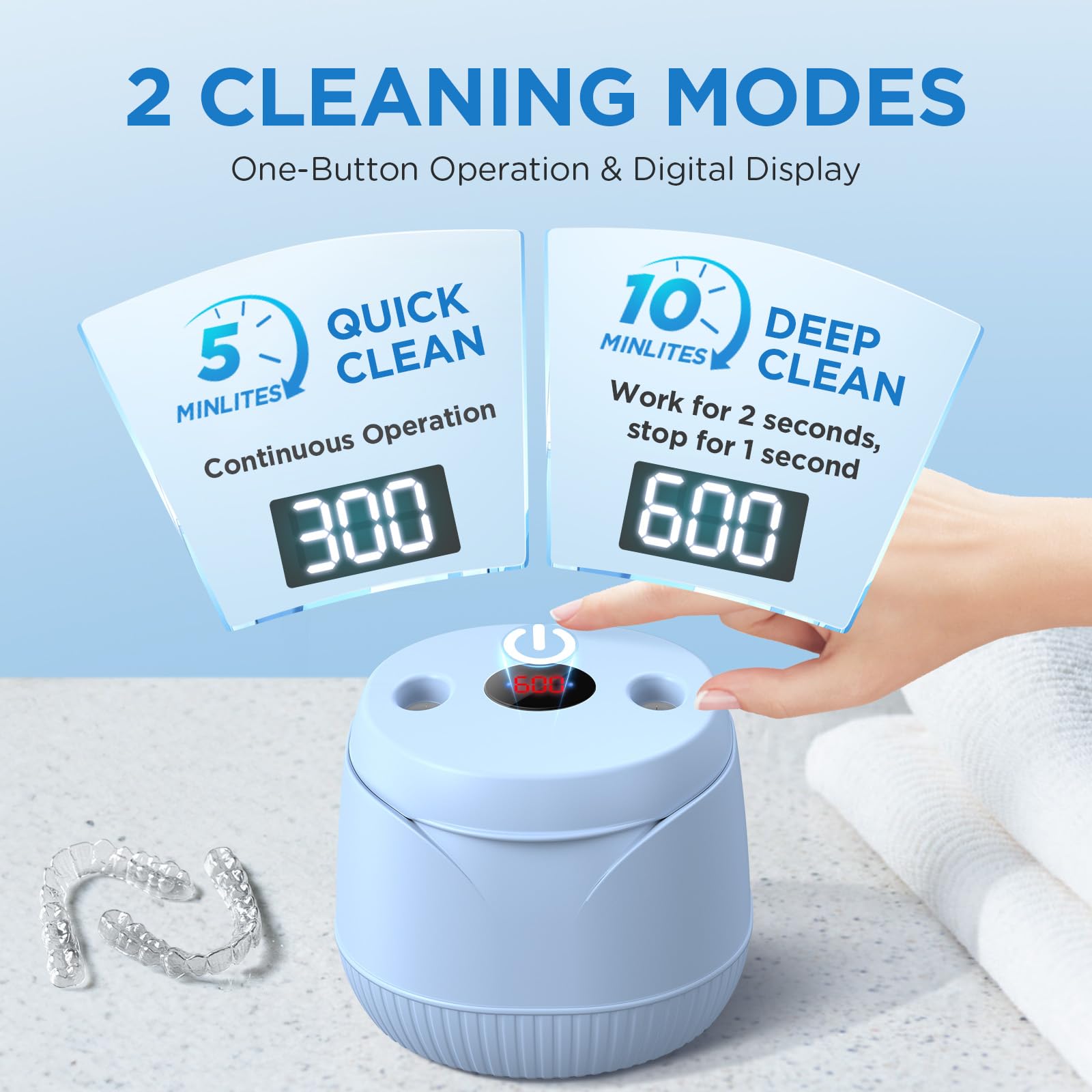 UEOFEN digital timer displays cleaning progress for precise cycles