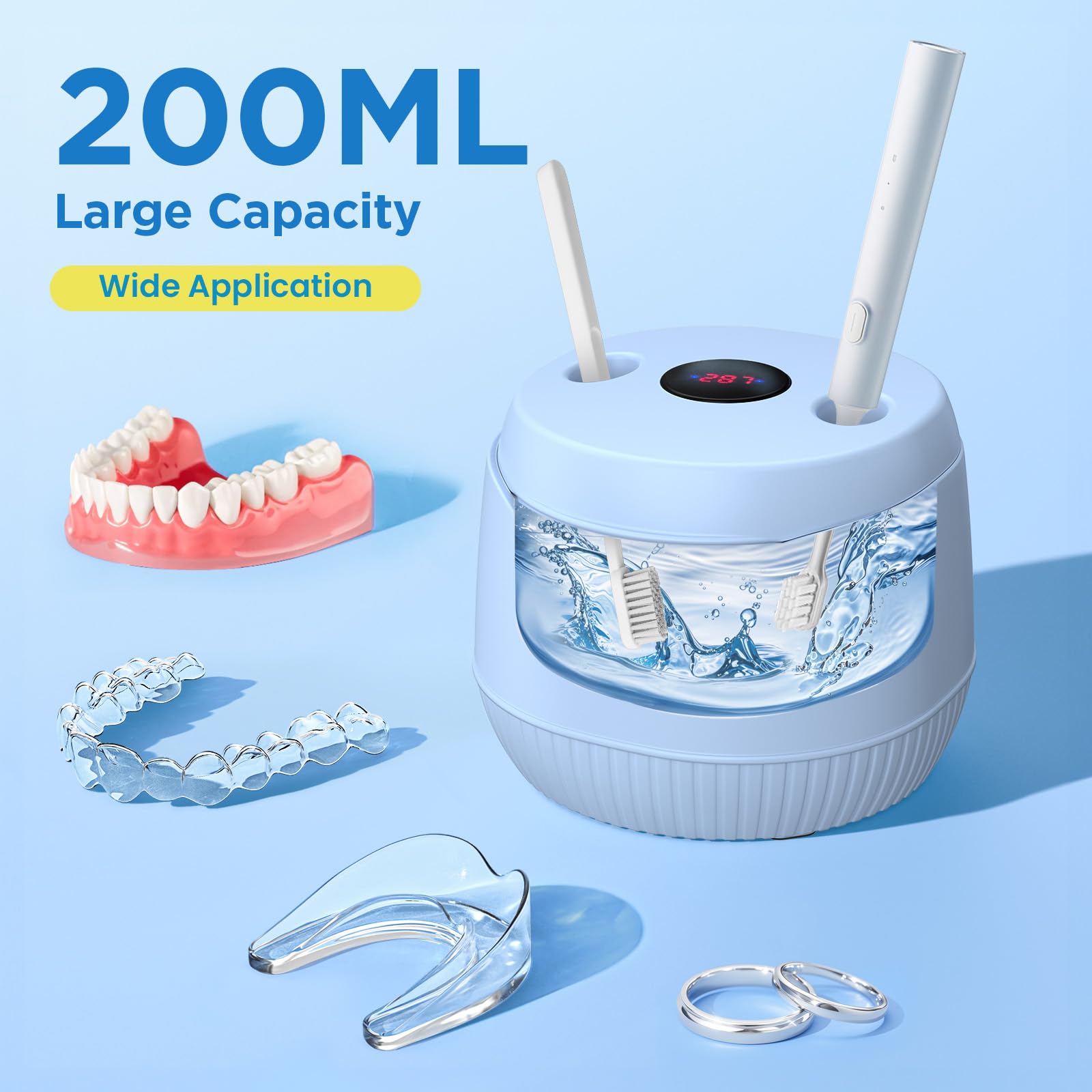 UEOFEN side slots hold handles like toothbrush heads for convenient placement