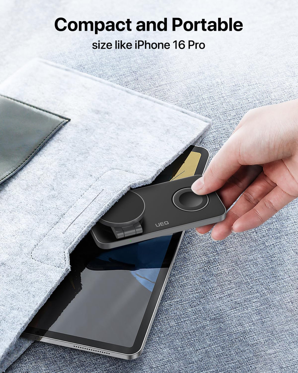 UEQ box includes charger, cable, and user guide for easy setup.