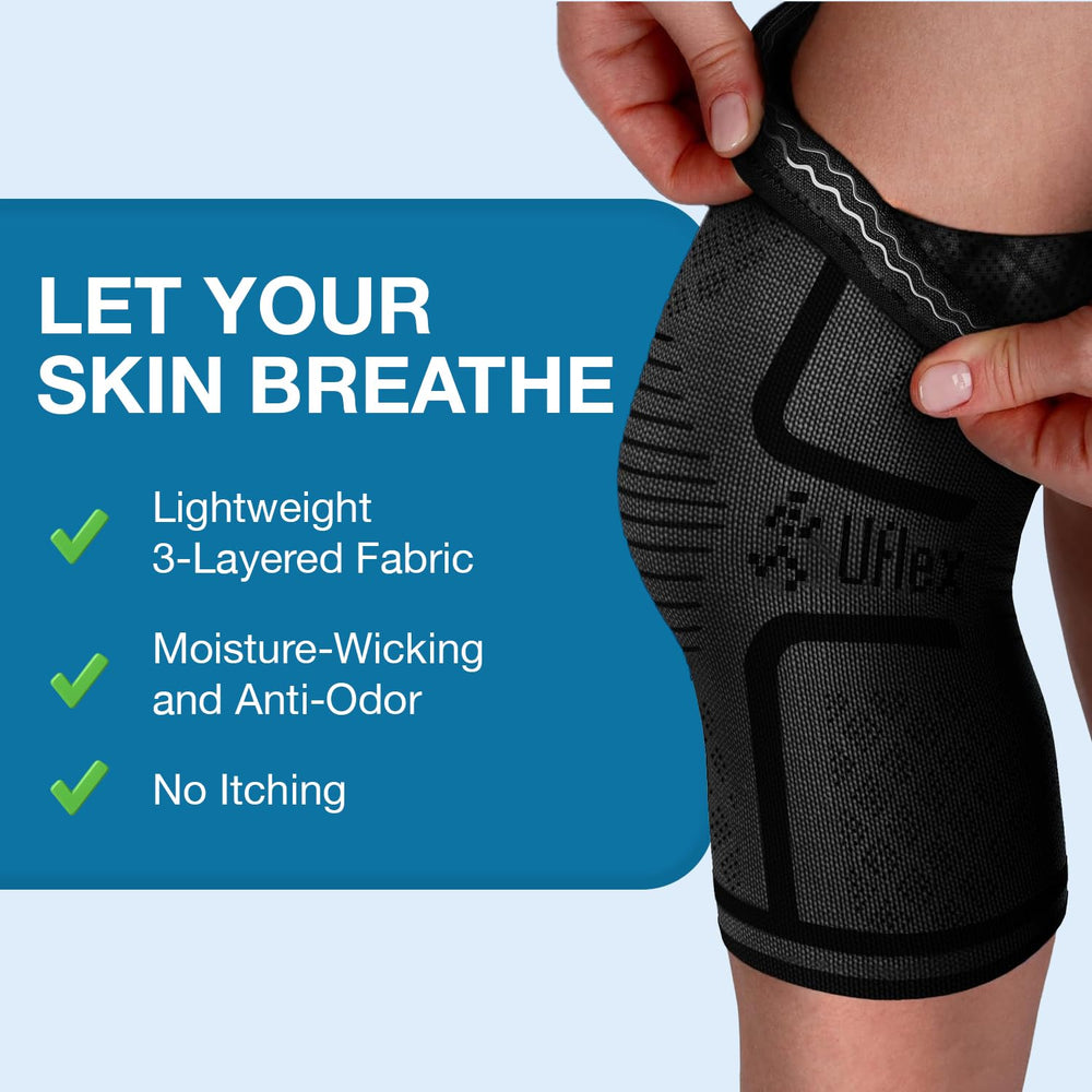 UFlex Athletics knee brace delivers all-day comfort for daily wear.