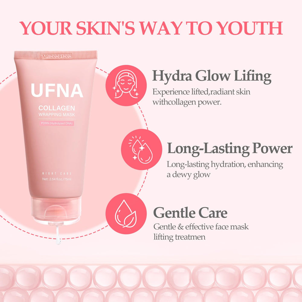 UFNA overnight night routine with nourishing mask on clean skin