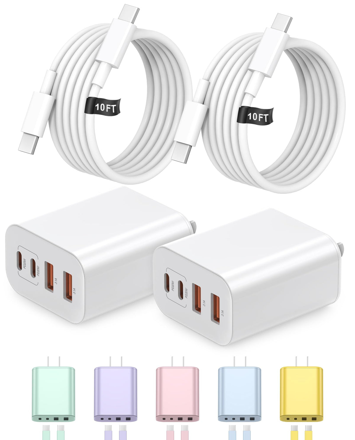 UGVV 40W USB-C charger block front view for quick charging.