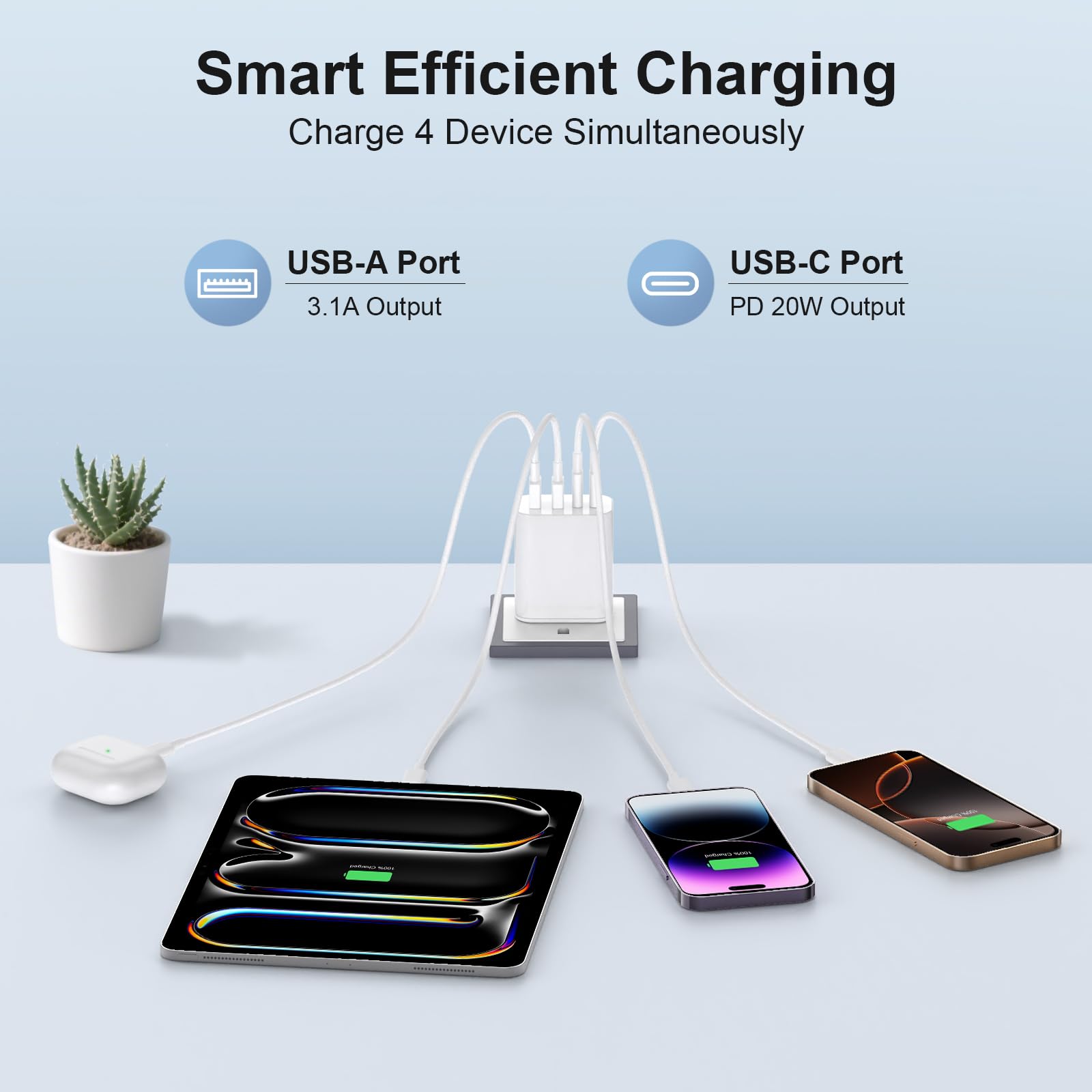 UGVV compact travel-ready charger for home, office, or travel.