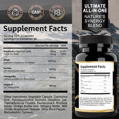Closeup of Uheco Shilajit bottle highlighting fulvic acid formula.