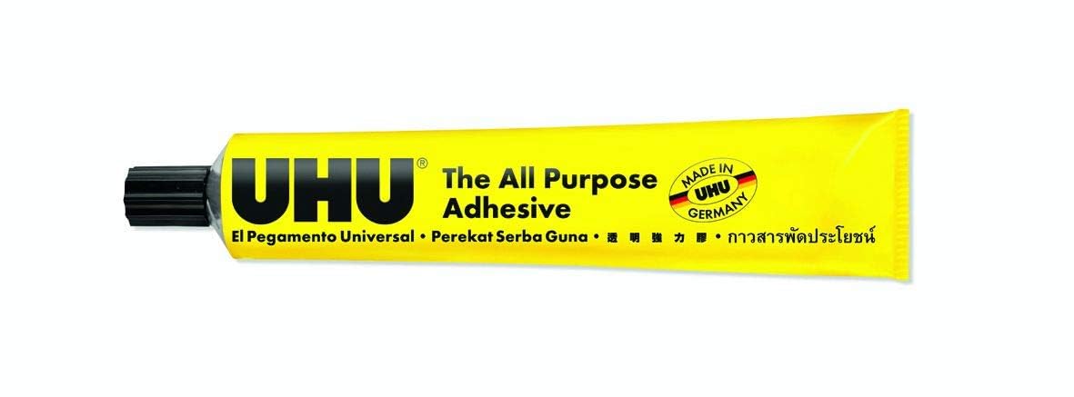 UHU crystal-clear glue drying to a transparent finish for paper crafts