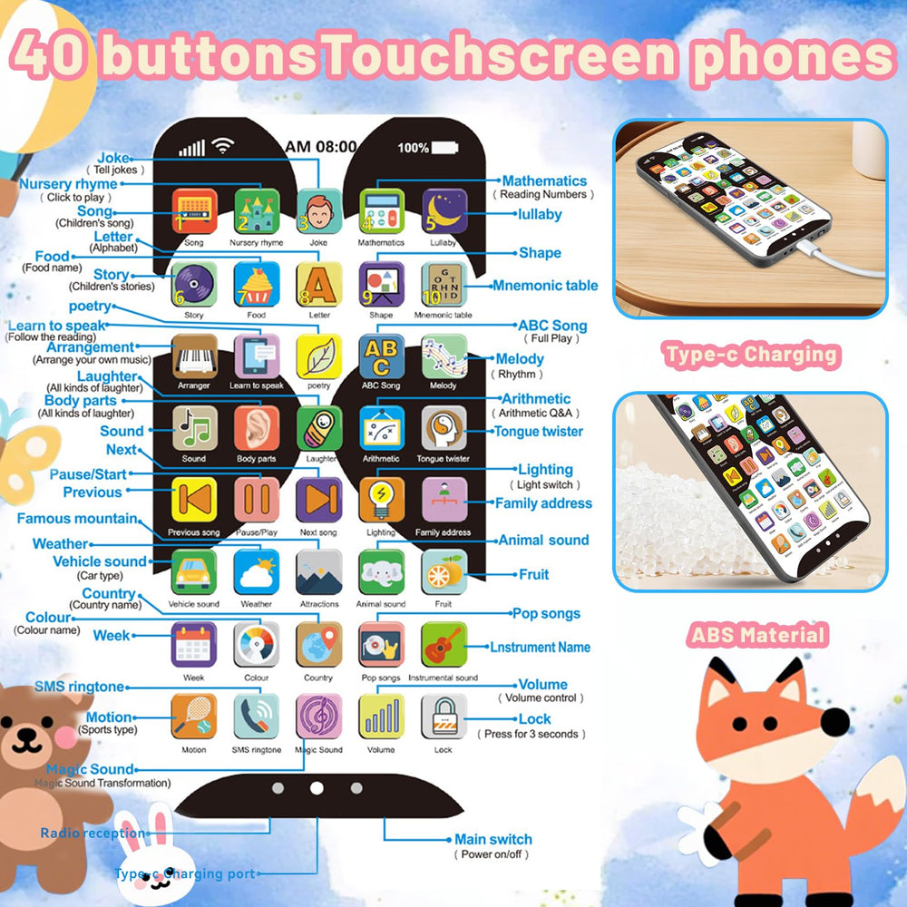 Uibyt kids-phone materials image shows BPA-free, teething-safe design for babies