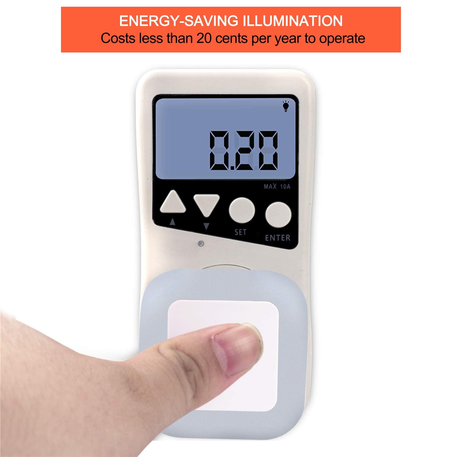 Uigos bedroom night light delivers soft white glow without disturbing sleep.