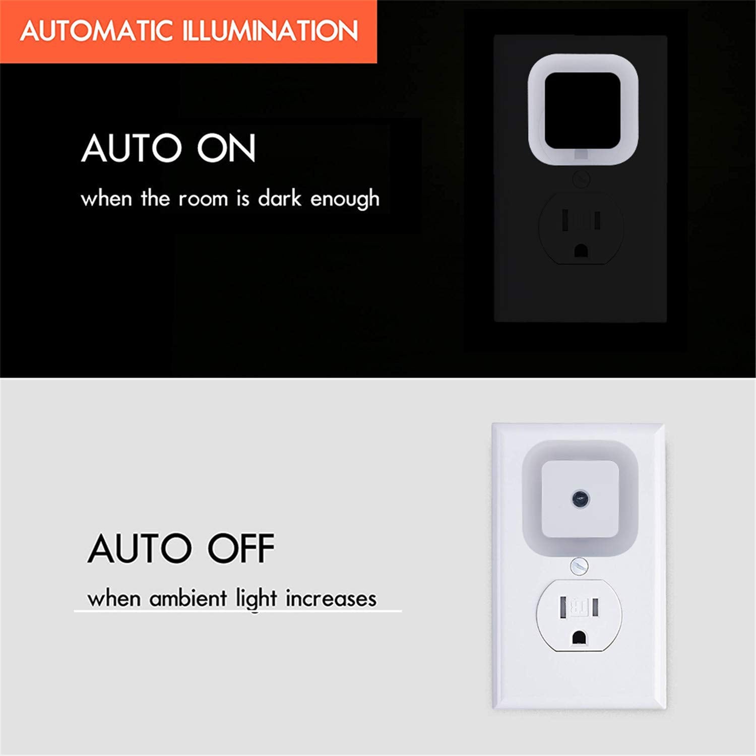 Uigos night light glows in hallways for gentle nighttime guidance.