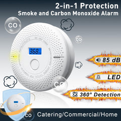 Uingarm 2-in-1 detector LED indicators showing CO levels for quick awareness