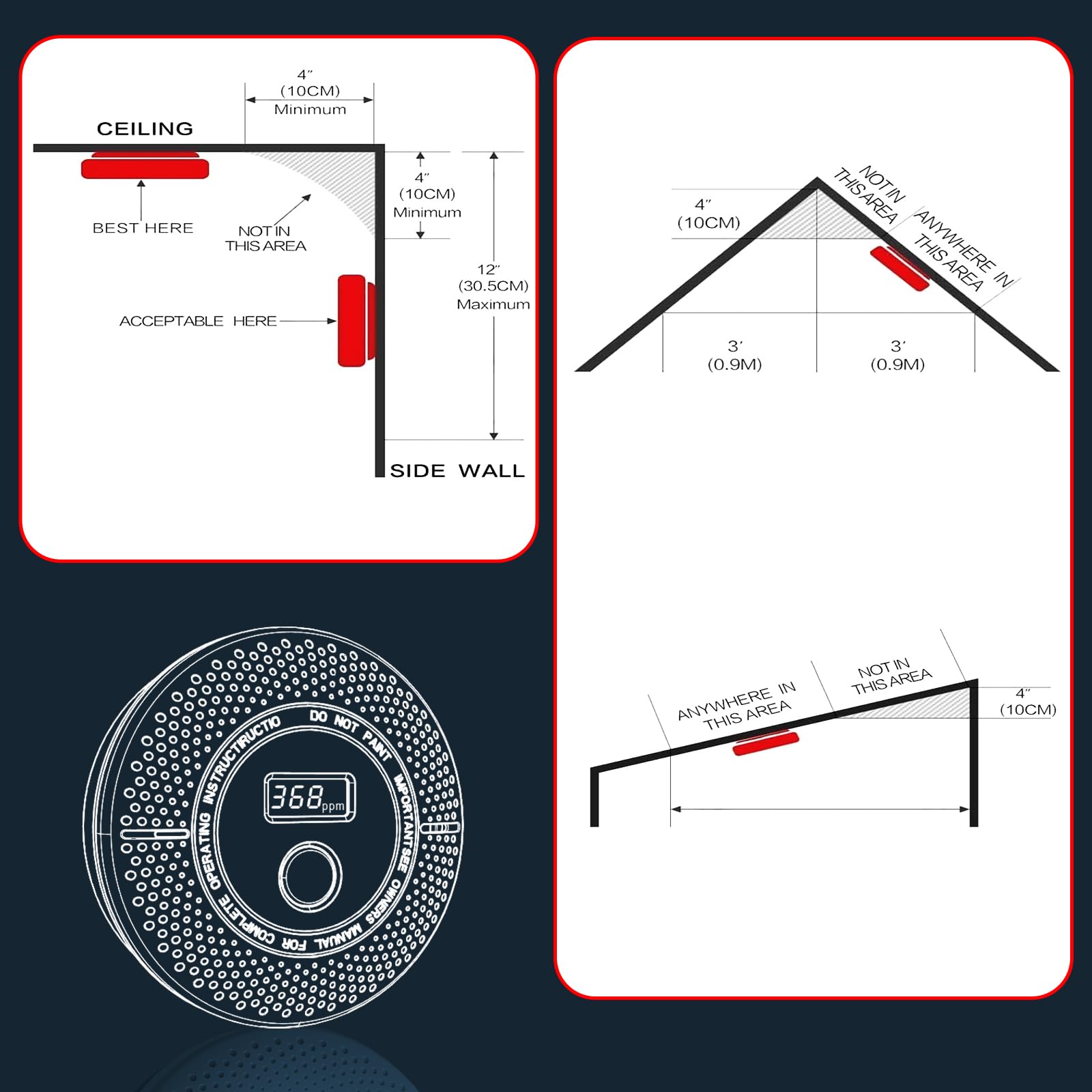 Uingarm 2-in-1 detector installation-ready for home, office, and business settings