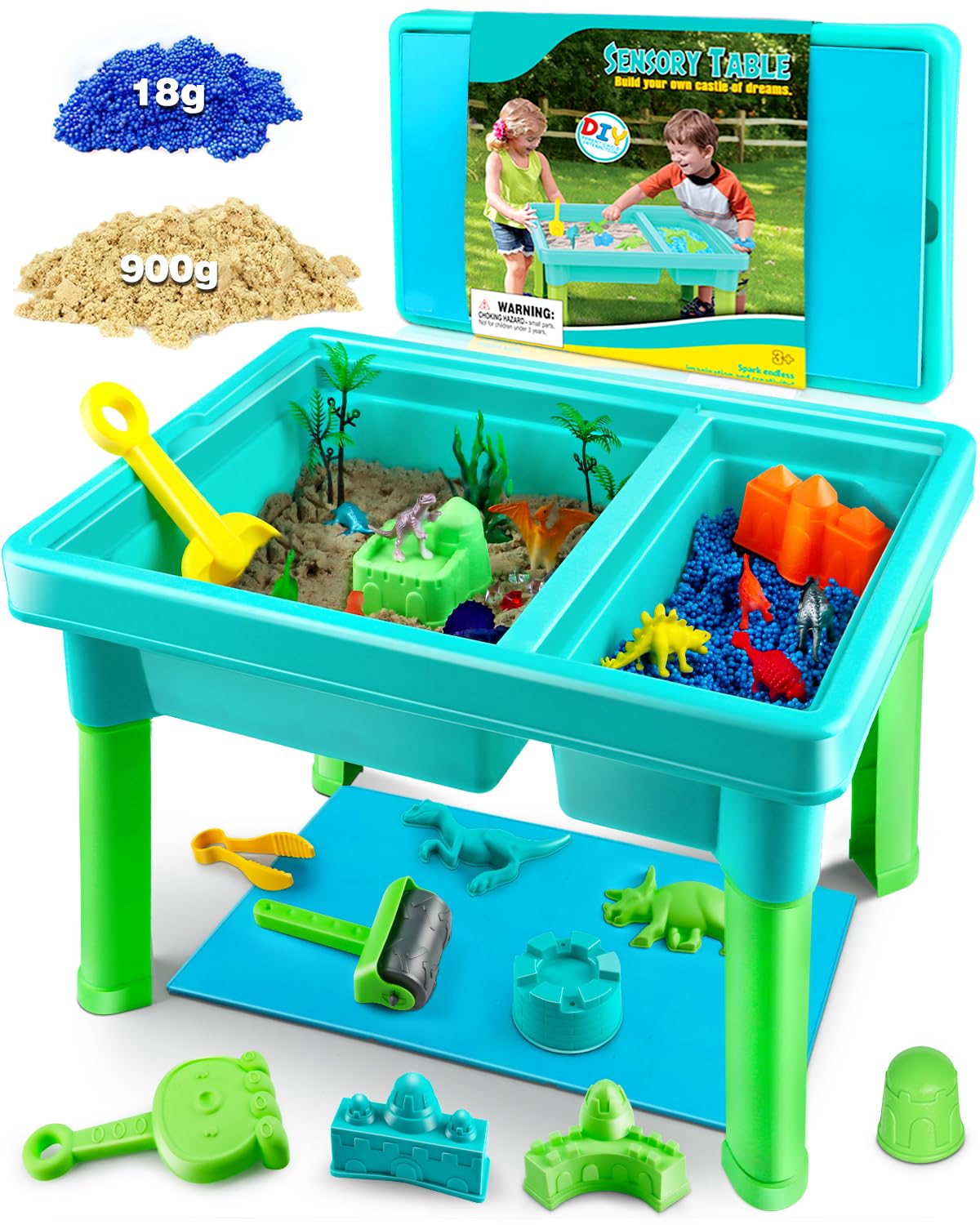 Uiopy Sandbox Kit with gems hidden in sand for exploration
