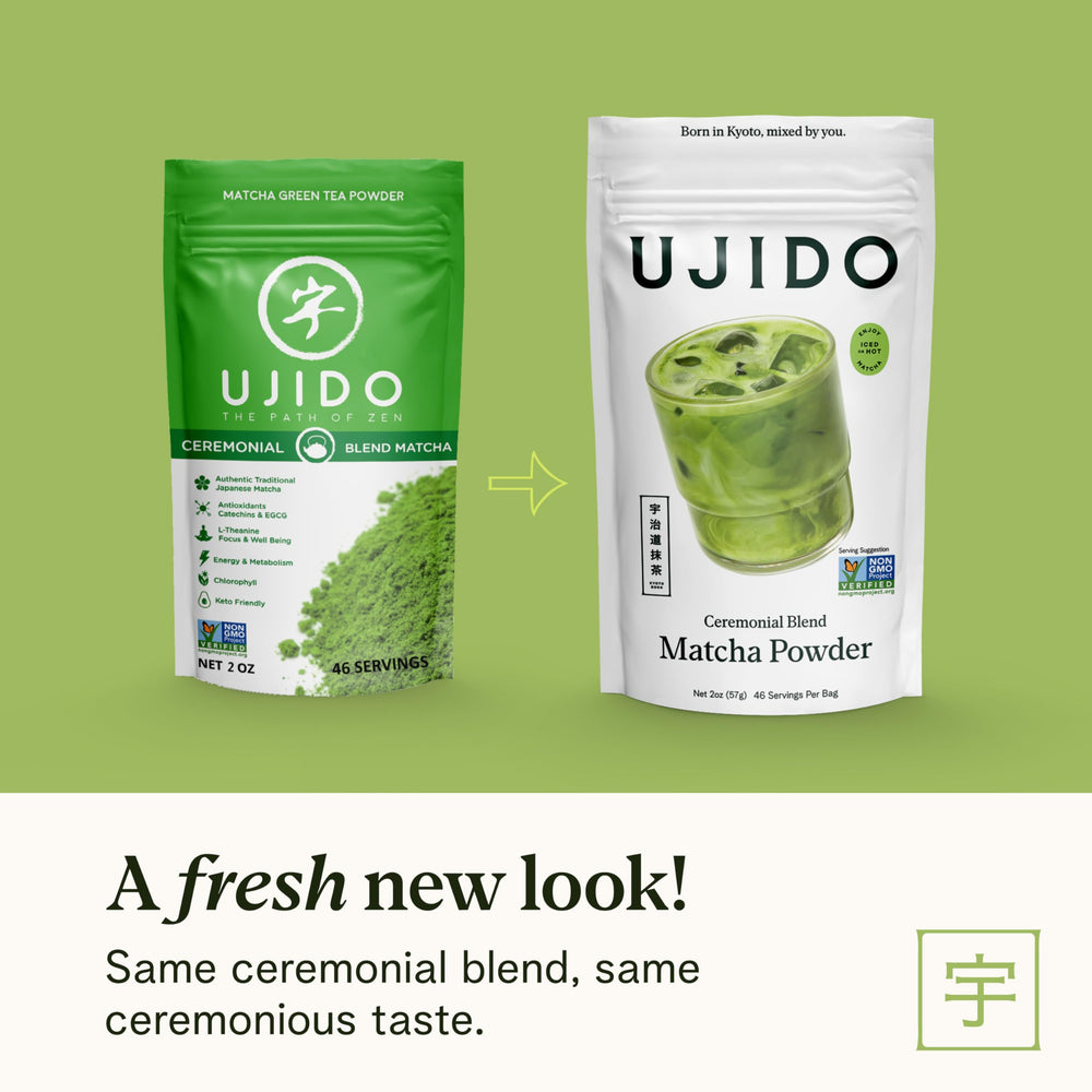 Whisking with bamboo chasen to create a smooth matcha latte
