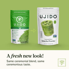 Whisking with bamboo chasen to create a smooth matcha latte