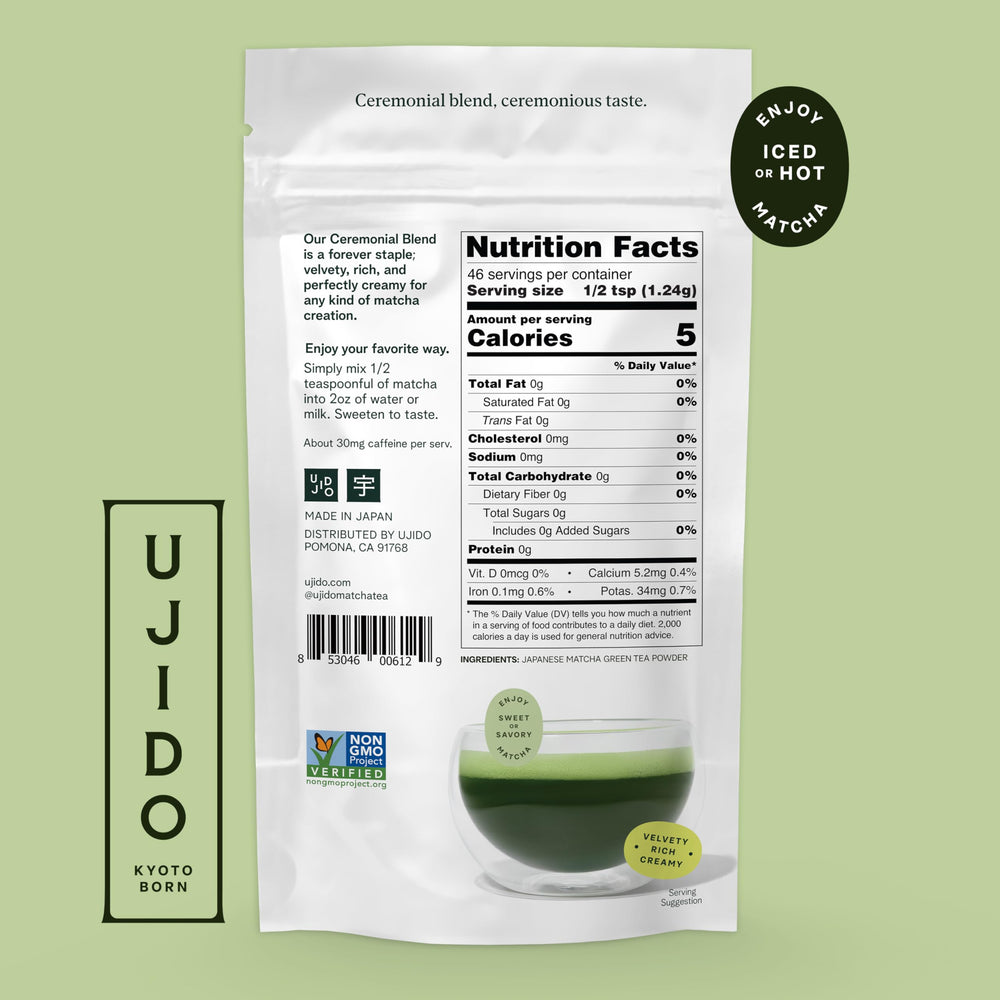 Ujido Path of Zen matcha powder close-up with vibrant color