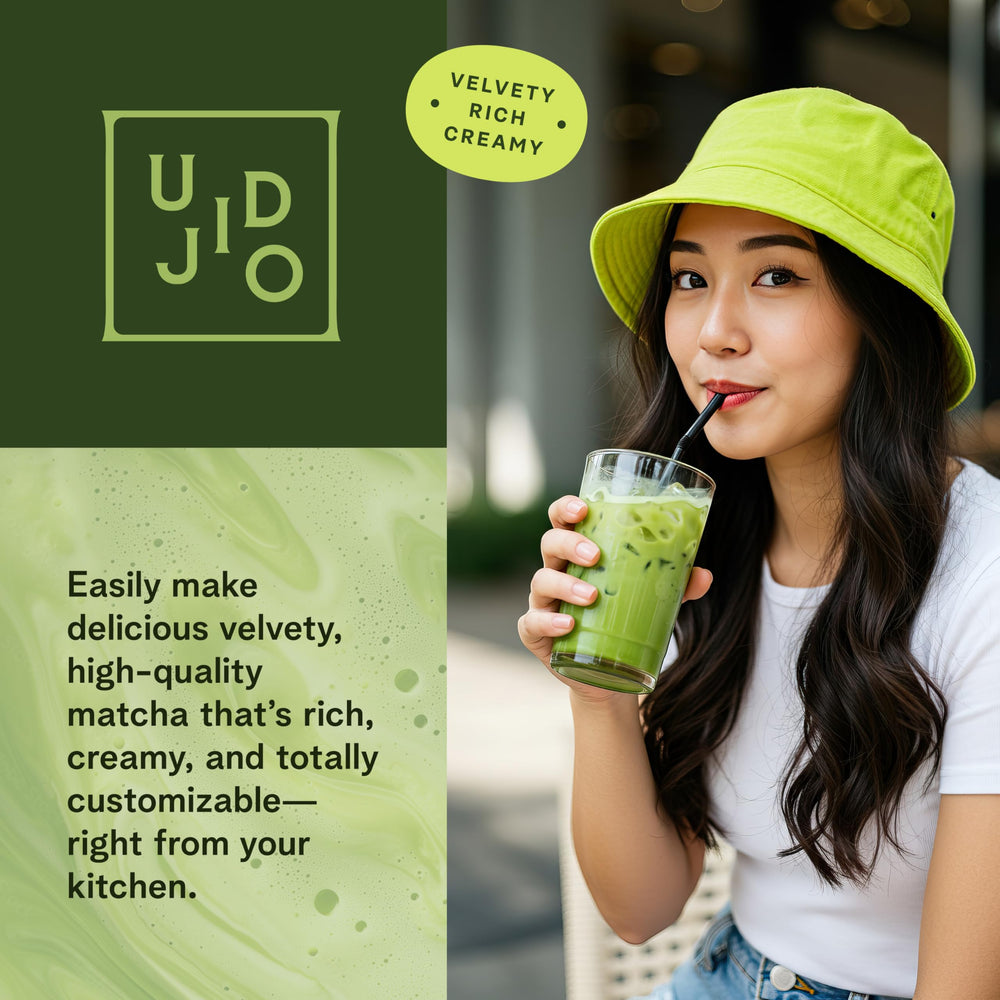 Cup of prepared matcha in bowl showing delicate texture and color