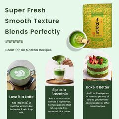 UJITYA stone-ground texture highlighting ultra-fine powder for silky-mouthed drinks