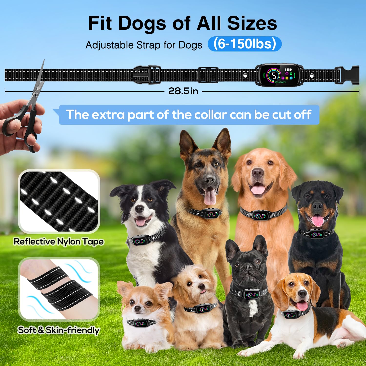 AI bark recognition distinguishes your dog's bark from background noise.