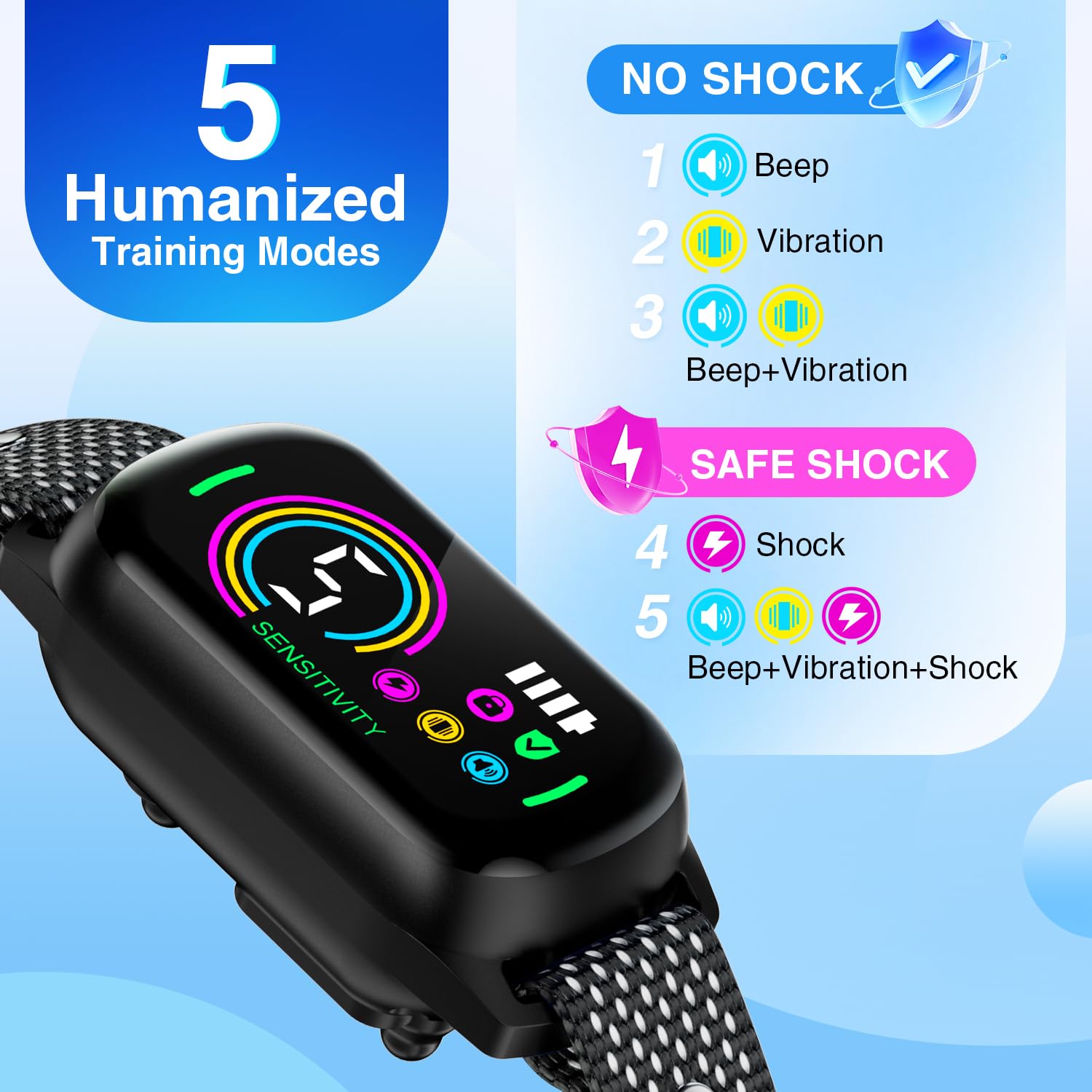 UJYOIIY training modes with beep and vibration for gentle correction.