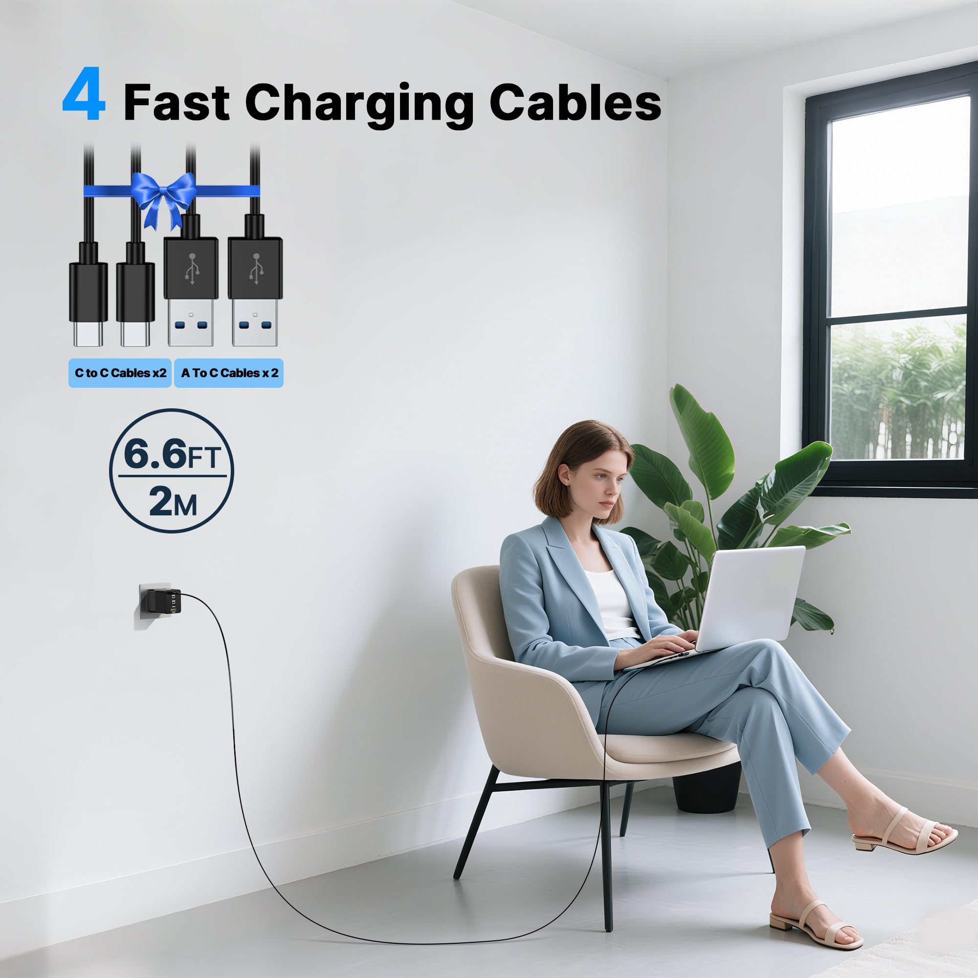 UKCSIS dual 65W USB-C ports powering a laptop efficiently