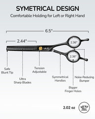 ULG thinning shears lightweight balance reduces wrist fatigue during extended use