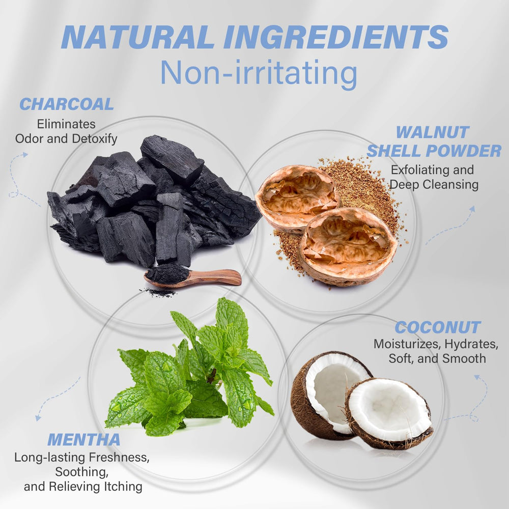 ulluxe charcoal underarm detox scrub with mint for a refreshing sensation
