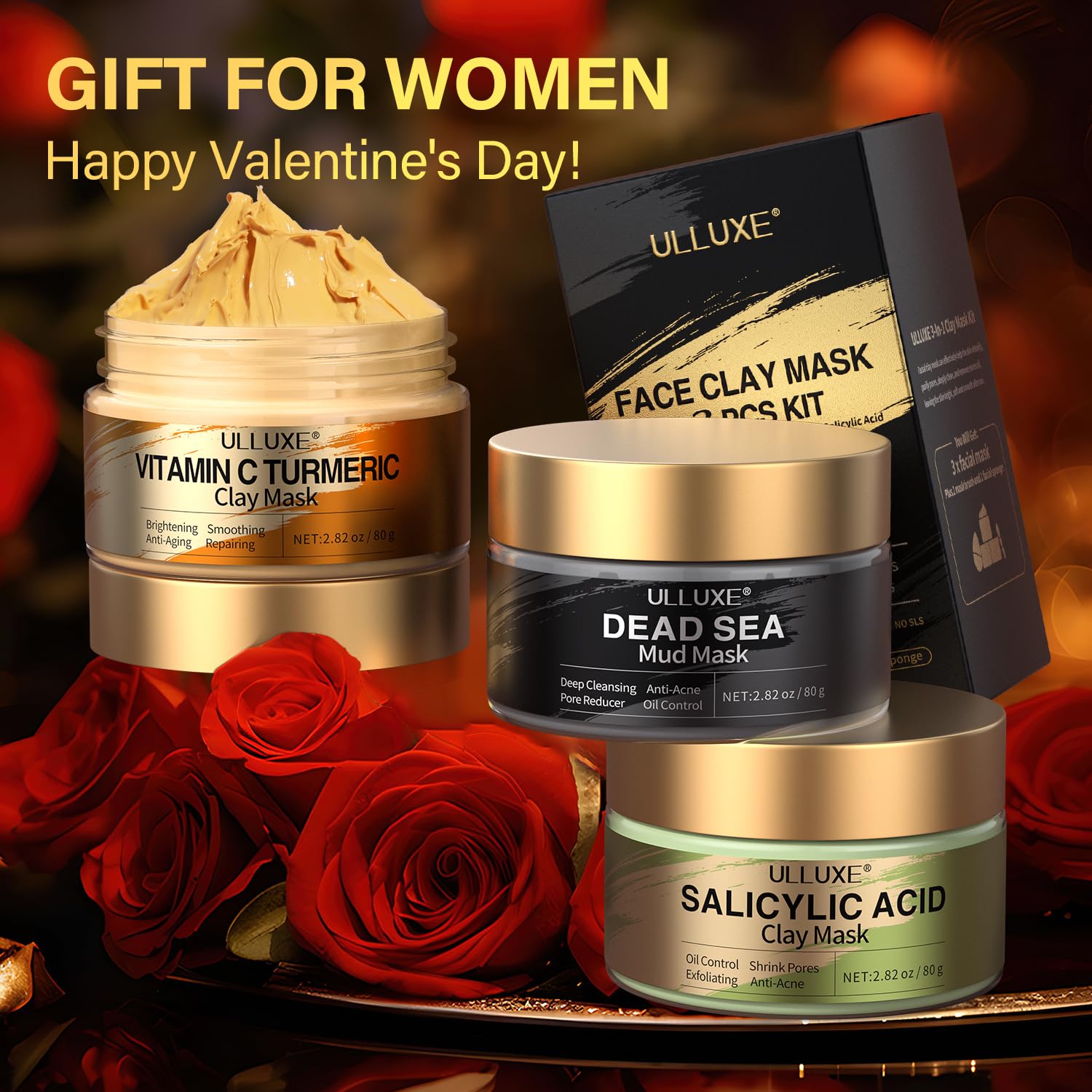 ulluxe Dead Sea Mud mask jar for deep cleansing and smooth skin