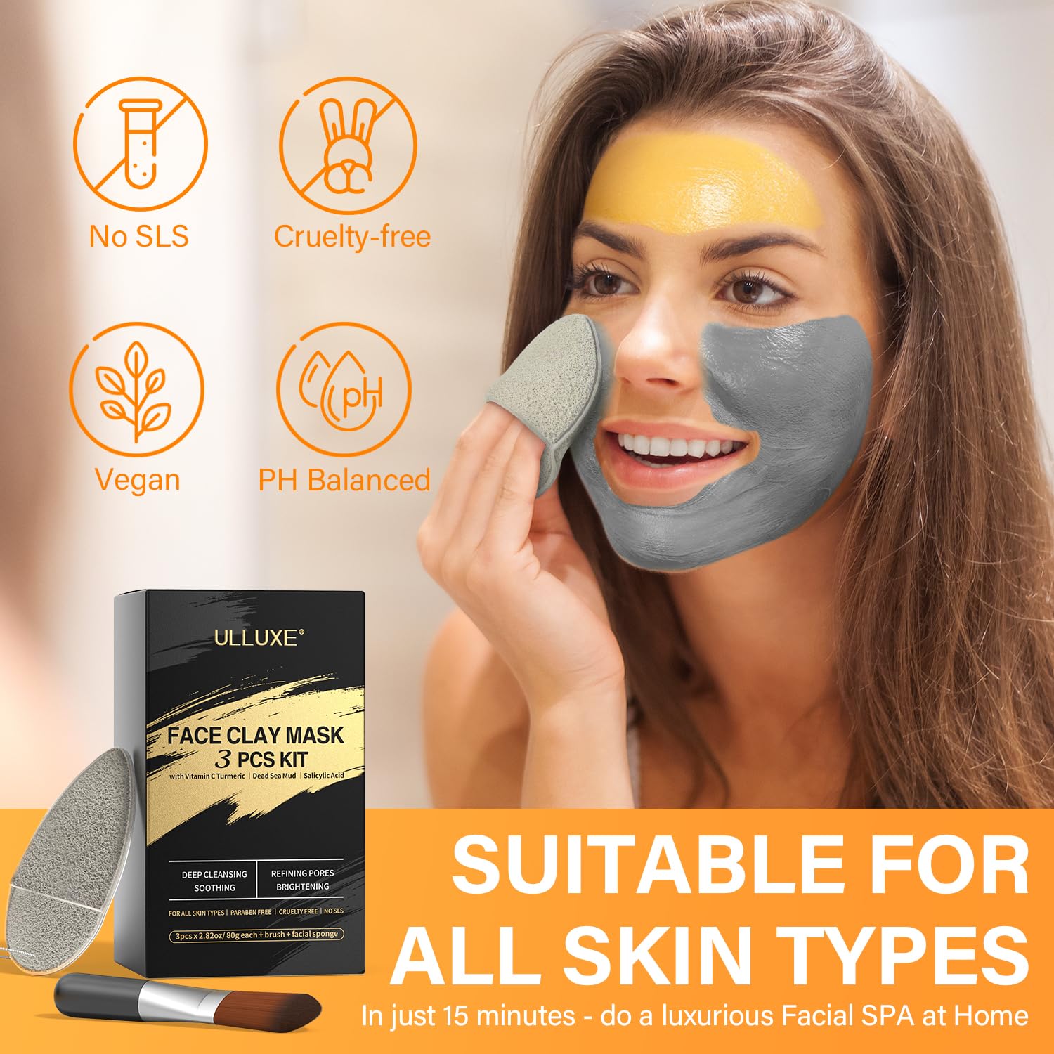 ulluxe Face mask application in a spa-like routine