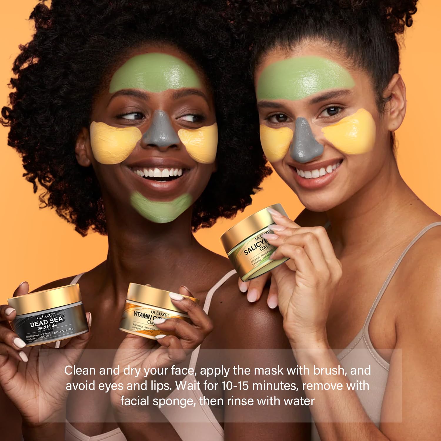 ulluxe Pore care routine with clay masks for balance