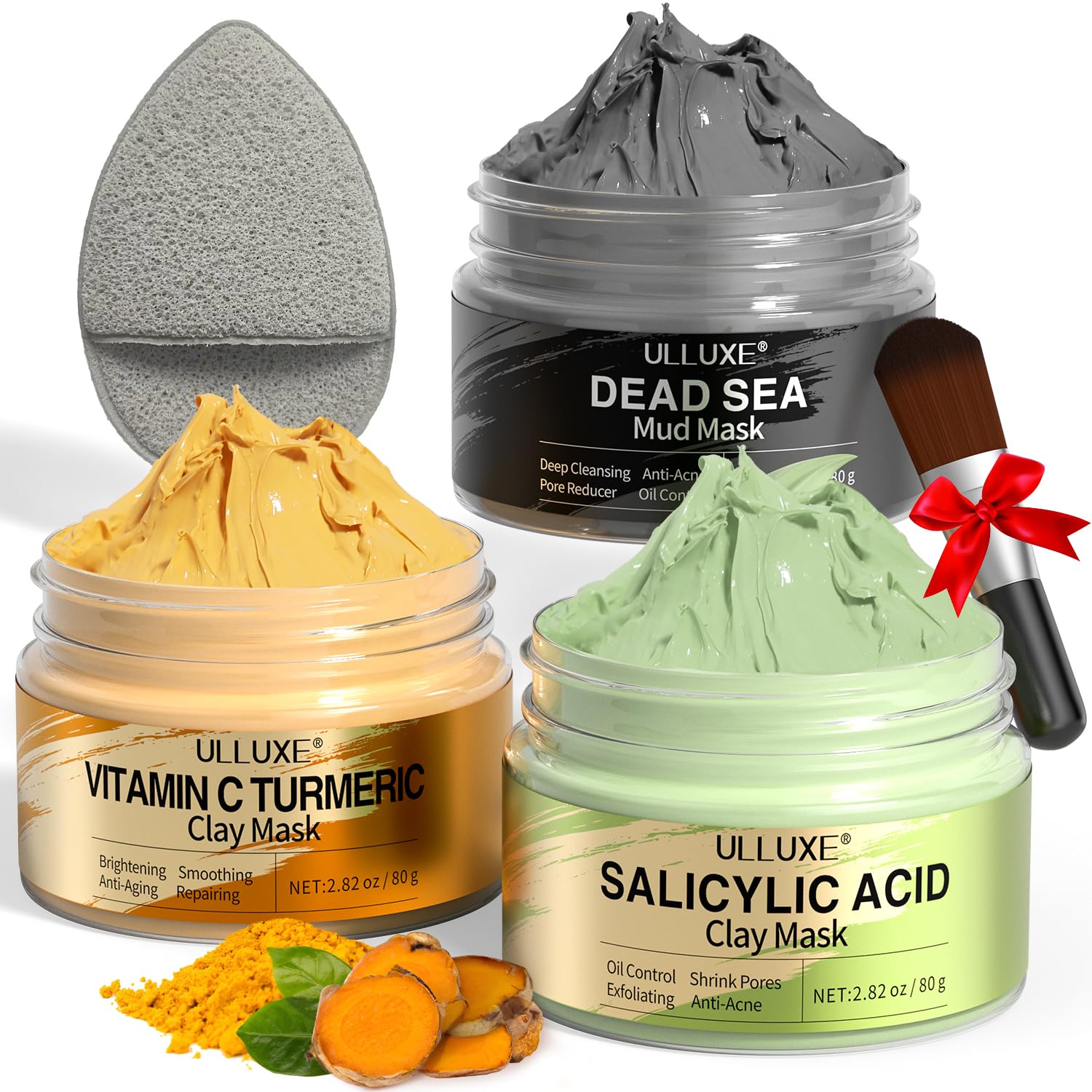 ulluxe Vitamin C Turmeric clay mask jar for brightening and radiance