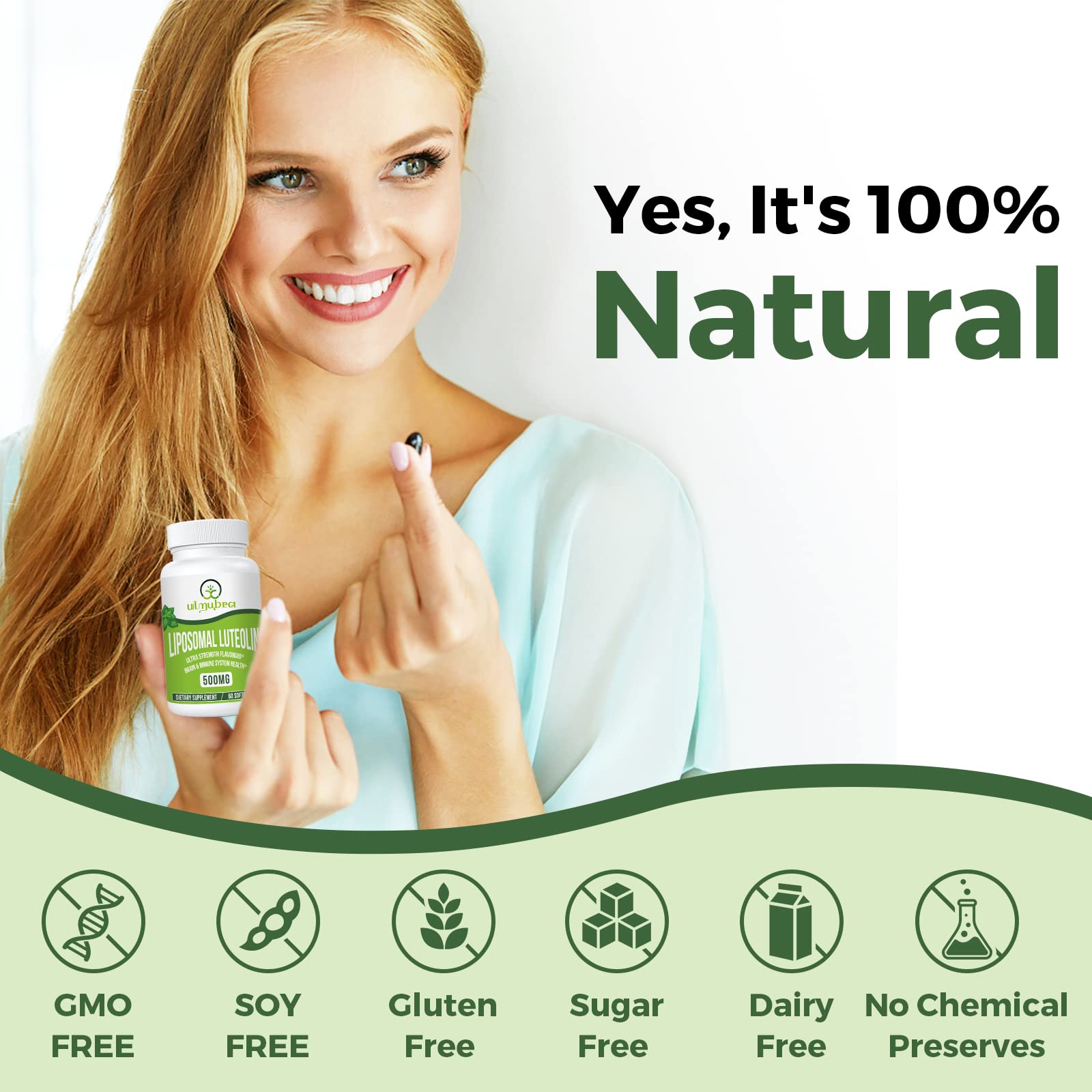 Ulmubra Liposomal Luteolin sourced from peanut shells showcasing natural origins