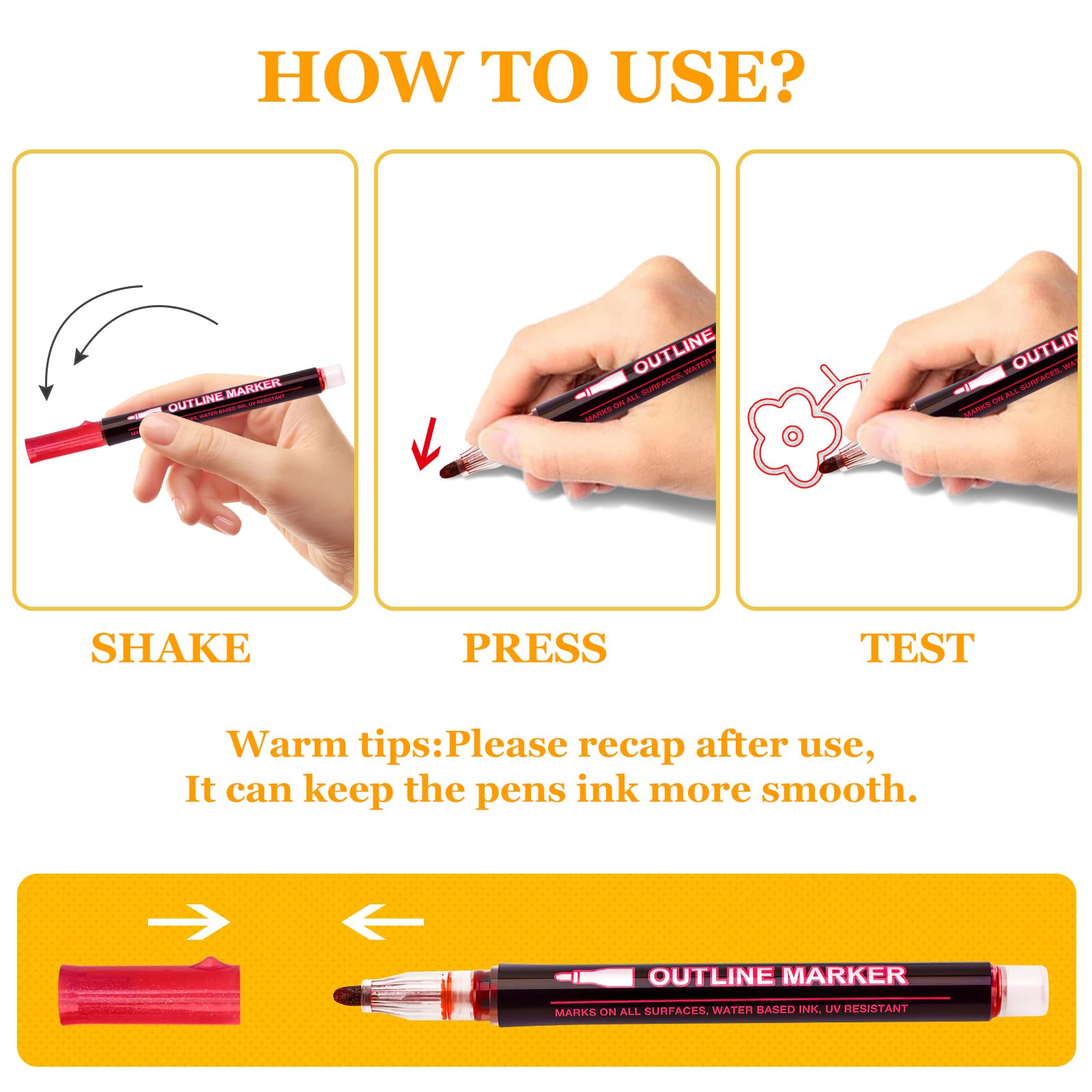 Ulrhpc ultra-fine nylon tip provides precise, smooth outlines.