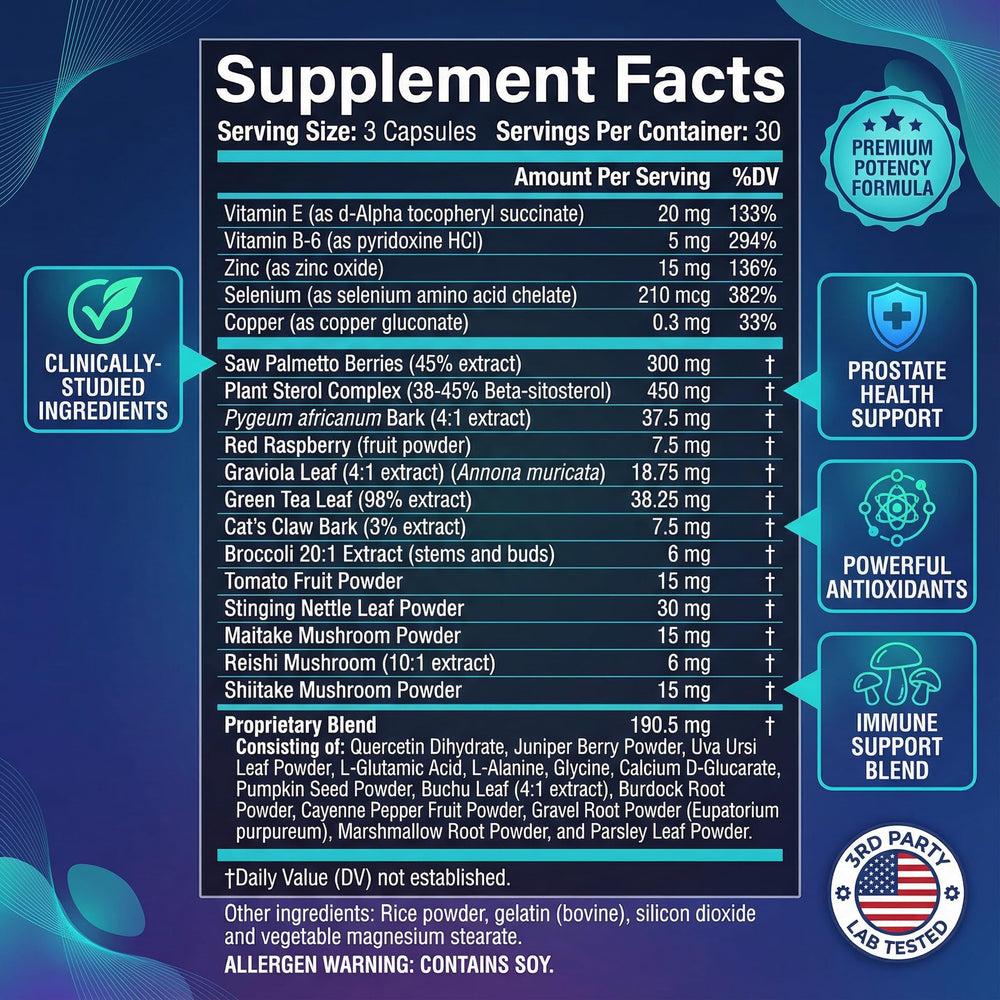 Closeup of ULTALIFE Saw Palmetto capsules for easy daily intake