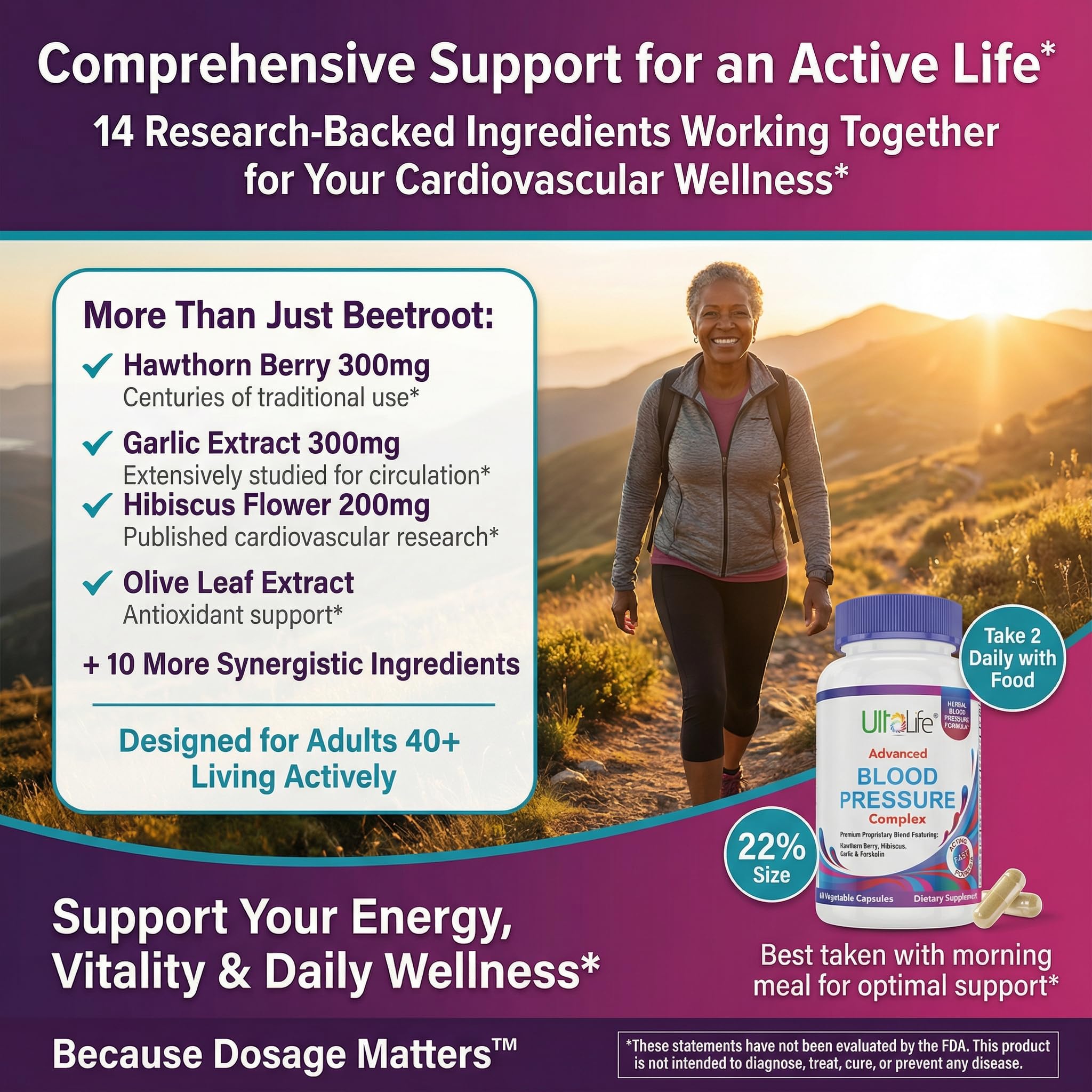 ULTALIFE vitamin blend capsules indicating essential daily nutrients