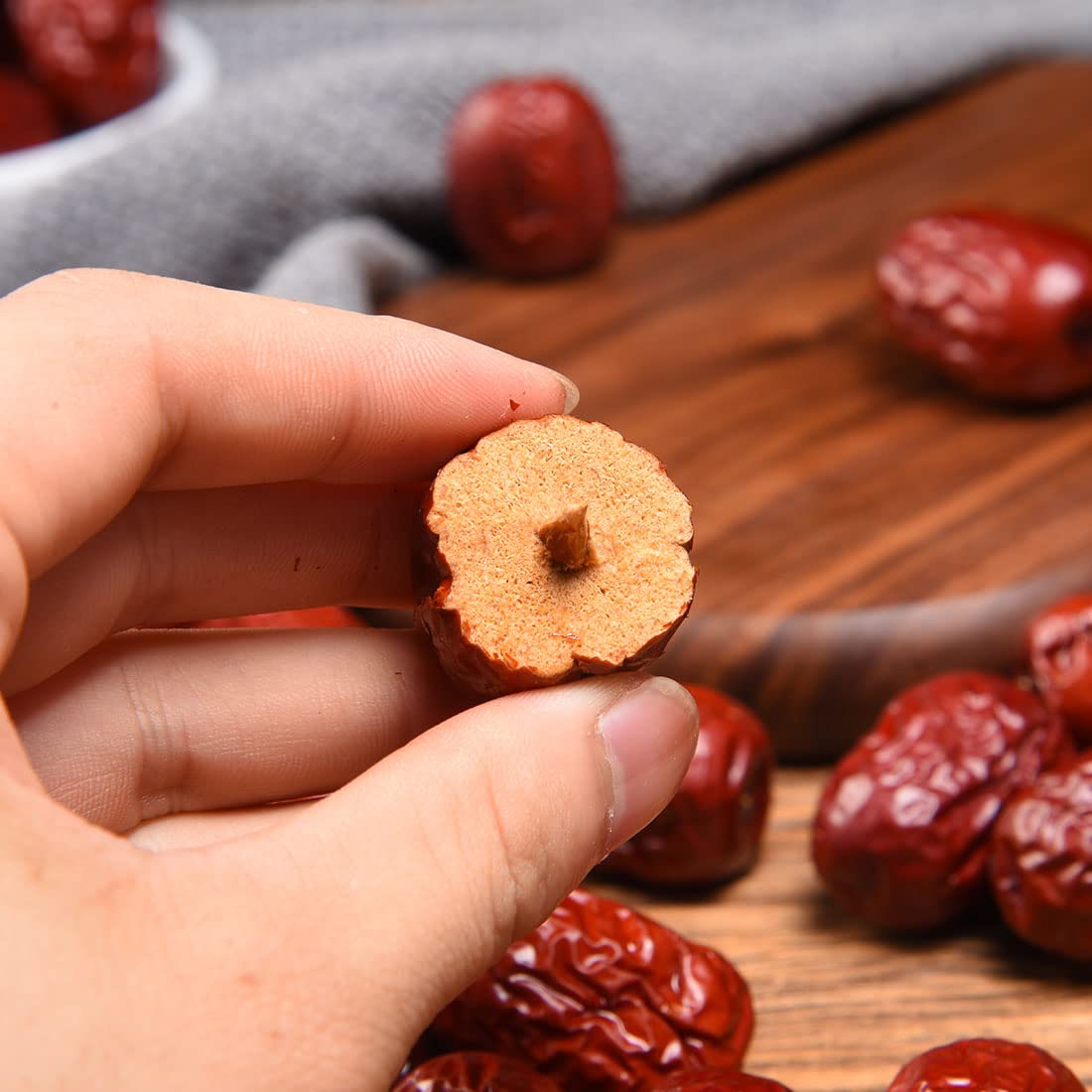 ULTHMOK jujube dates in a bowl for quick healthy snack.