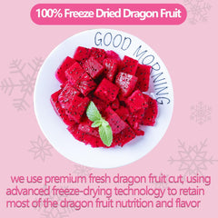 ULTHMOK dragon fruit dried cubes in a bowl for breakfast color and crunch