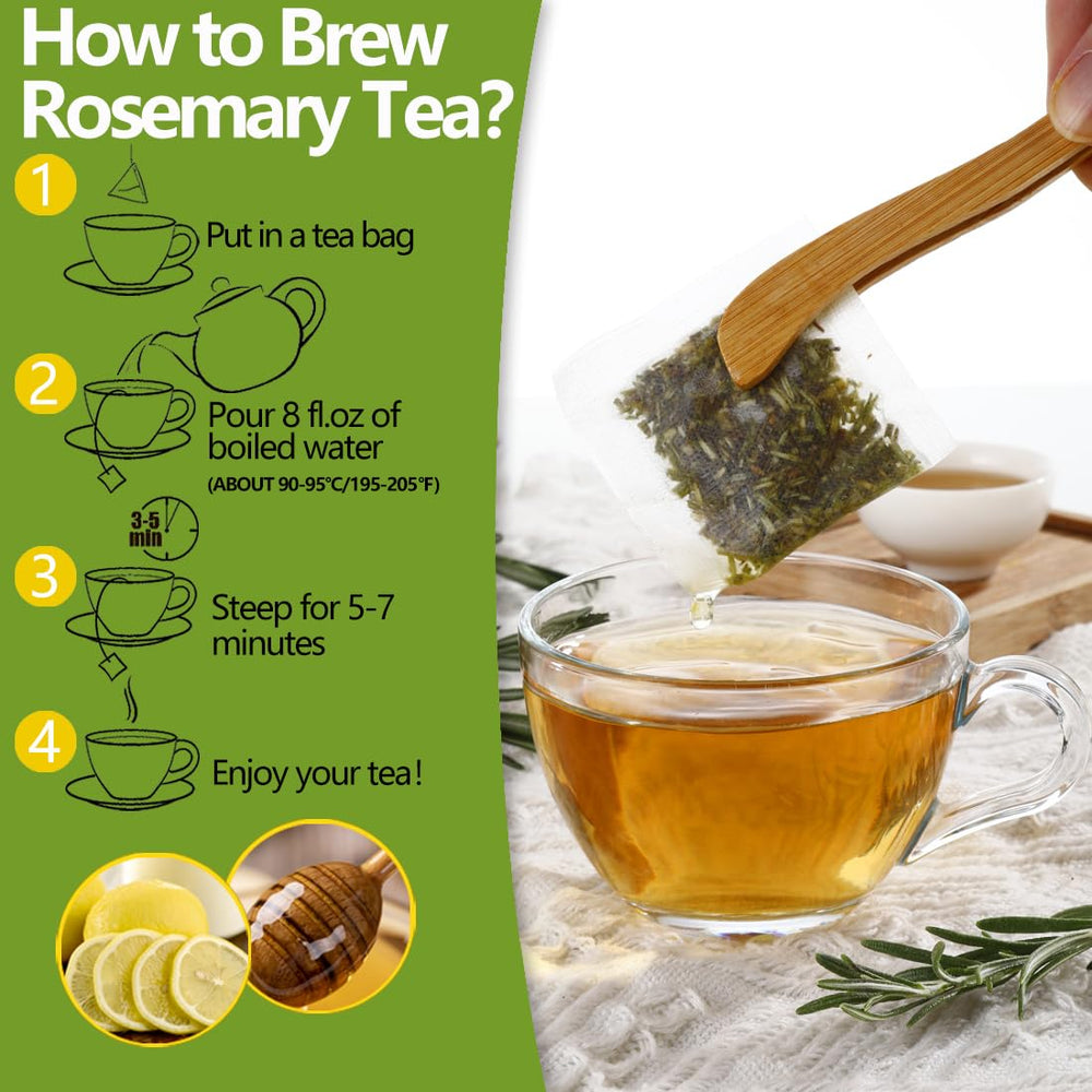 ULTHMOK rosemary tea bags packaging emphasizing 100% natural leaves.
