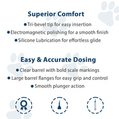 UltiCare VetRx U-100 syringes ready-to-use in sealed packaging for pets.
