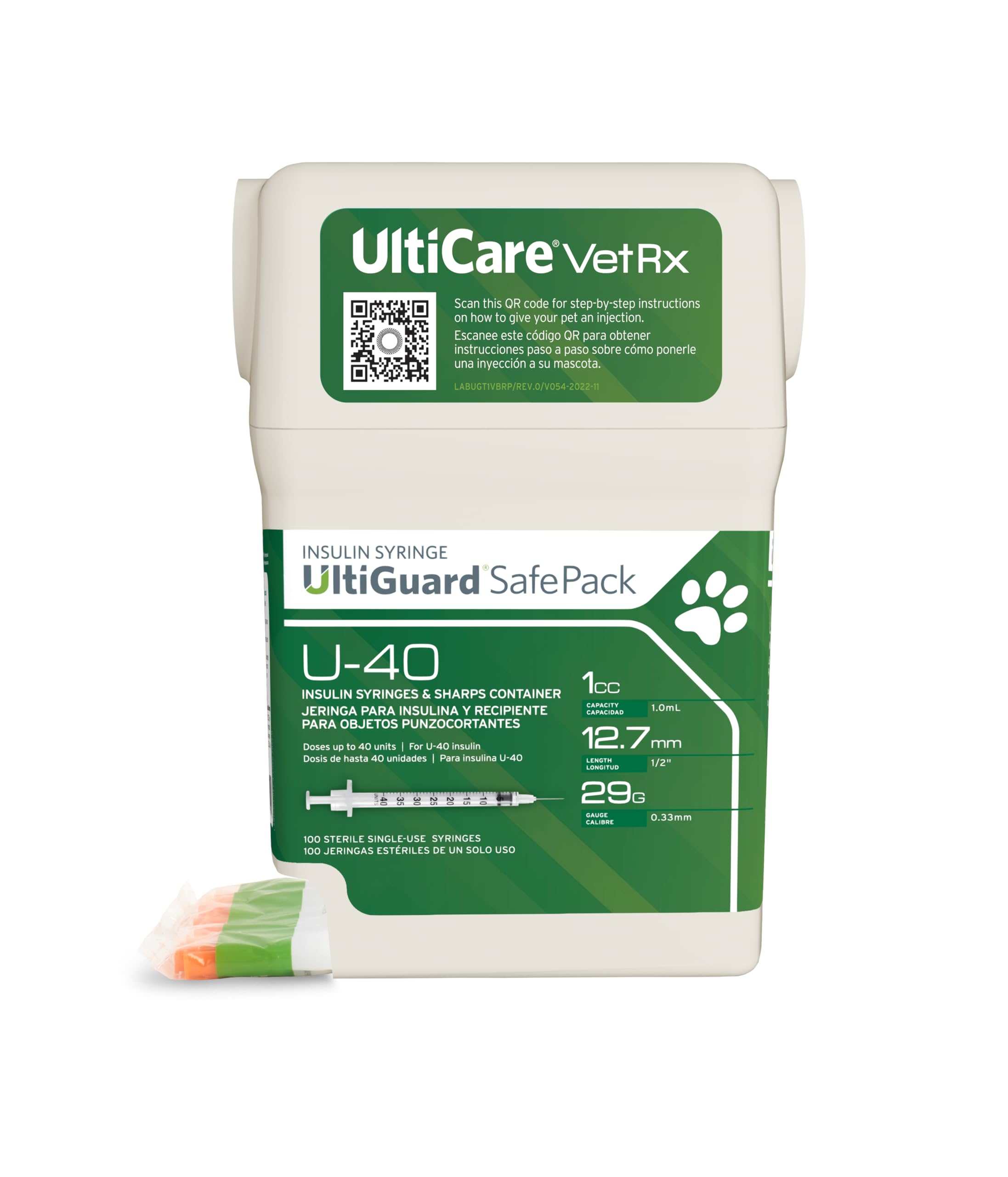 UltiCare VetRx U-40 syringes for at home pet insulin dosing